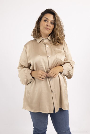 Wholesaler 2W Paris - Single-color satin button-down shirts