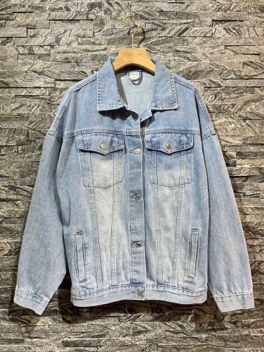 Wholesaler Adilynn - Buttoned denim jacket, two front pockets, two side pockets