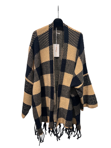 Wholesaler Amy&Clo - Checked knit cape