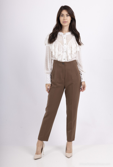 Wholesaler Amy&Clo - Slim winter viscose pants with high waist