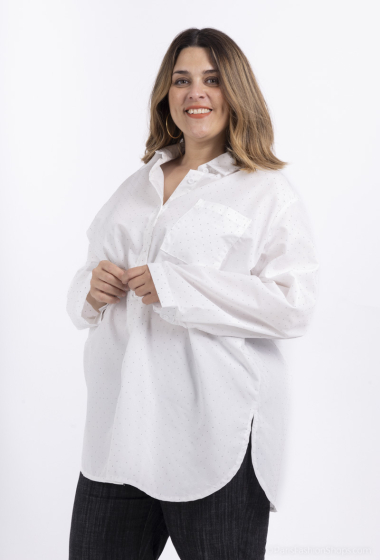 Wholesaler Amy&Clo - PLUS SIZE Cotton shirt with sequin