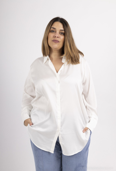 Wholesaler Amy&Clo - Plus size satin and fluid shirt