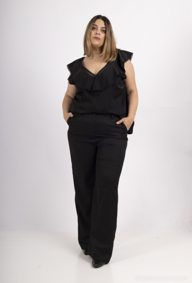 Wholesaler Amy&Clo - PLUS SIZE Wide-leg pants with rhinestones