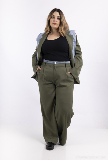 Wholesaler Amy&Clo - PLUS SIZE Trousers with denim detail on the waist