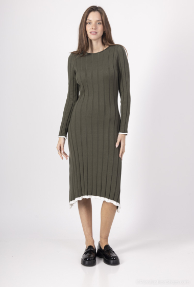 Wholesaler Amy&Clo - Knitted dress with contrasting edge