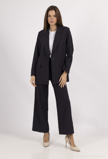 Wholesaler Amy&Clo - Straight-cut tennis-stripe jacket