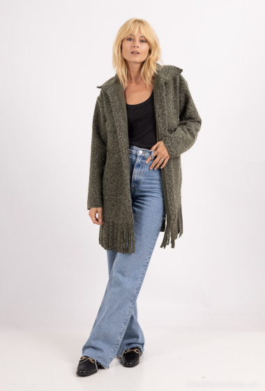 Wholesaler Amy&Clo - Wool-effect fringed jacket