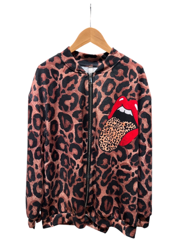 Mayorista Amy&Clo - Chaqueta con estampado de boca y leopardo