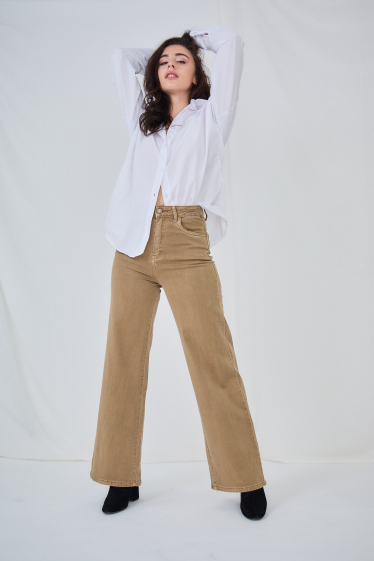 Grossiste ANA & LUCY - Pantalon wide-leg en couleur - ANA & LUCY