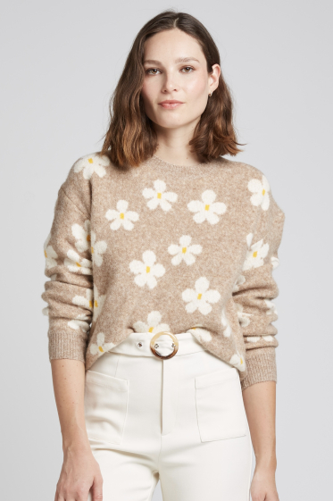 Grossiste Andy & Lucy - Pull Fleuri en Laine