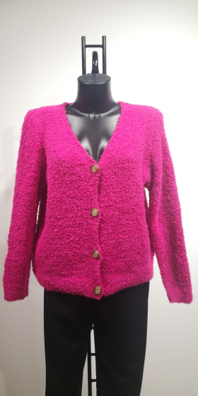 Wholesaler ANNE LOU'S - Thick 4-button cardigan