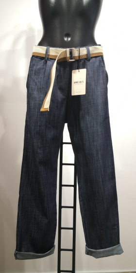 Wholesaler ANNE LOU'S - Belted denim pants