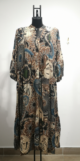 Wholesaler ANNE LOU'S - Printed dress length 135cm