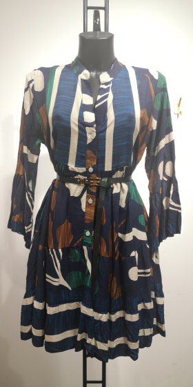 Wholesaler ANNE LOU'S - Printed mid-length dress 96 cm