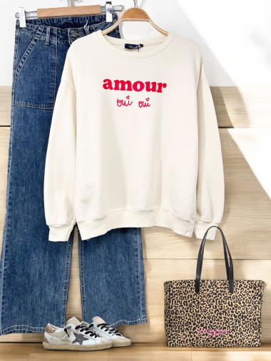 Wholesaler APRIL VINTAGE - SWEATSHIRT LOVE YES YES