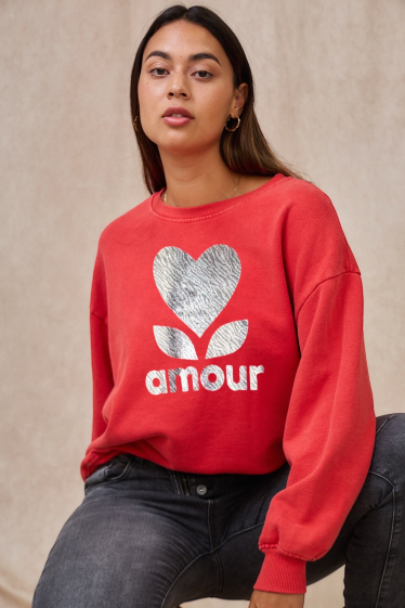 Großhändler APRIL VINTAGE - EINFACHES LOVE-SWEATSHIRT