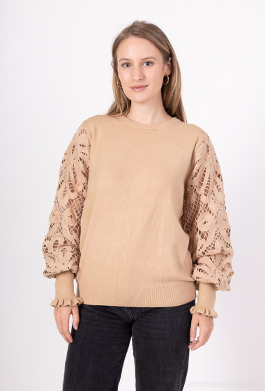 Wholesaler Atelier de Mila - LACE SLEEVE SWEATER