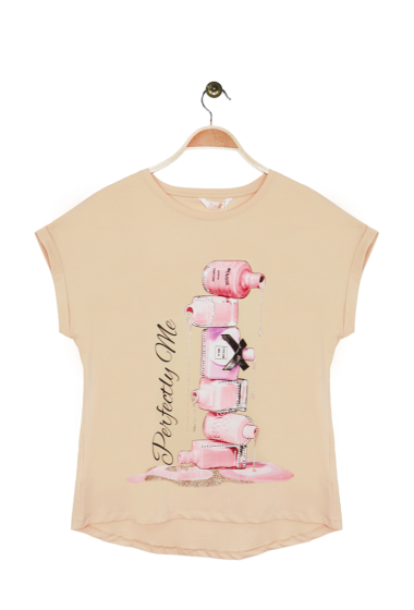 Grossiste Attrait Paris - T-shirt en coton imprimé Vernis à ongles