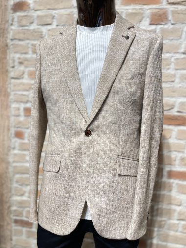 Großhändler BARON PRESTIGE 1983 - Eleganter, strukturierter Beige-Blazer