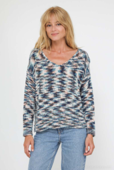 Großhändler Bellavie - PULLOVER MIT V-AUSSCHNITT 10 % MOHAIR UND 10 % WOLLE