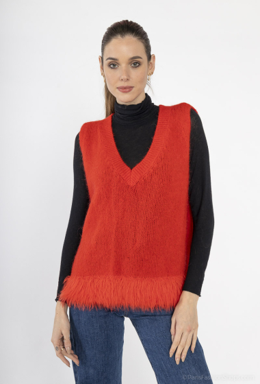 Großhändler Bellavie - WEICHER ÄRMELLOSER PULLOVER, 20 % Kid-Mohair