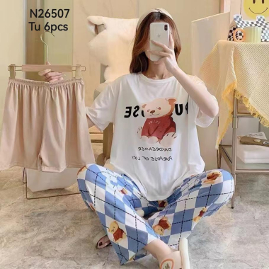 Wholesaler BELLE COM'ELLE - 3-piece pajamas set 'CARTOON'