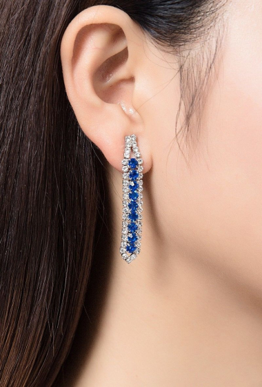 Grossiste BELLE MISS - boucle d'oreilles strass 1503031