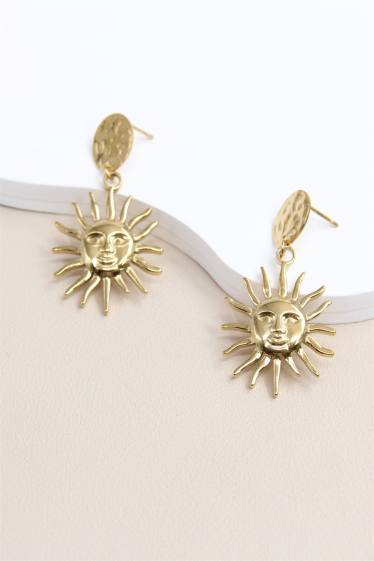 Grossiste Bellissima - Boucles d’Oreilles Soleil en Acier Inoxydable