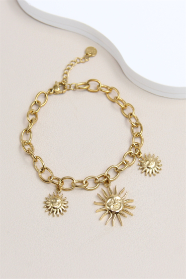 Mayorista Bellissima - Pulsera con dije de sol de acero inoxidable