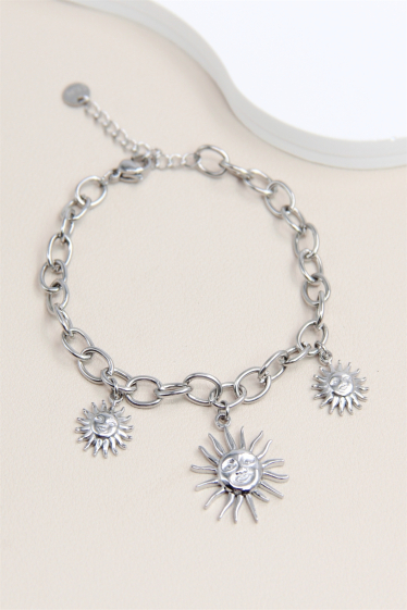 Mayorista Bellissima - Pulsera con dije de sol de acero inoxidable