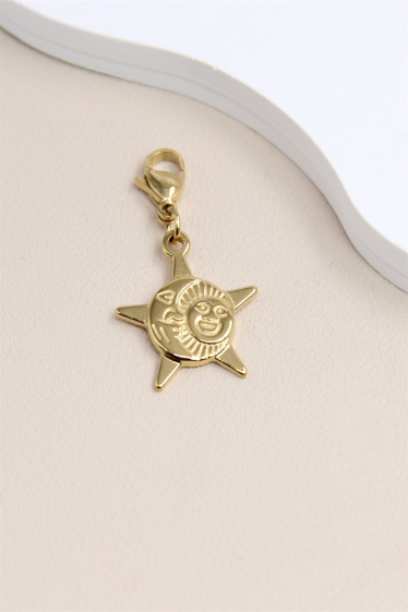 Wholesaler Bellissima - Stainless Steel Smiling Sun and Moon Charm