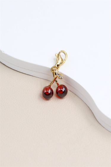 Wholesaler Bellissima - Cherry Charm Pendant in Stainless Steel - Elegance and Freshness