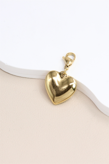 Wholesaler Bellissima - Stainless Steel Heart Charm Pendant - Radiance and Elegance