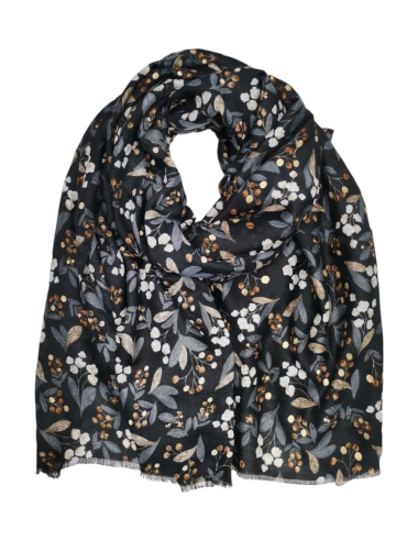 Wholesaler Best Angel-Fashion Kingdom - Scarf with flower print and gold leaf