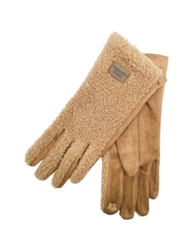 Wholesaler Best Angel-Fashion Kingdom - Single-color glove with sheepskin effect upper