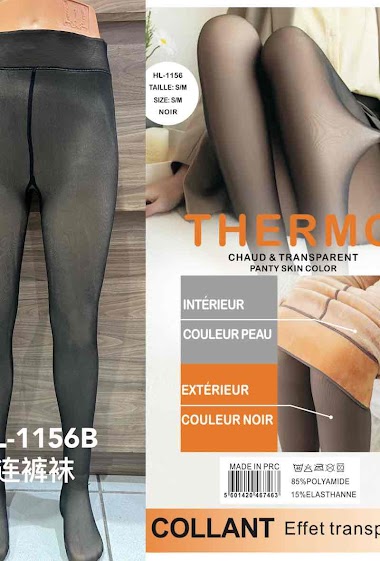 Grossiste Best Fashion - COLLANT effet transparent fourrure à l interieur