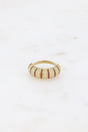 Wholesaler Bohm - Ring - wide ribbed ring with enamel