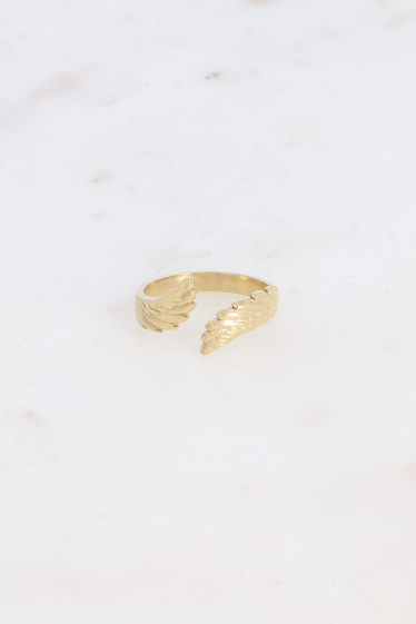 Wholesaler Bohm - Open ring - two textured wings