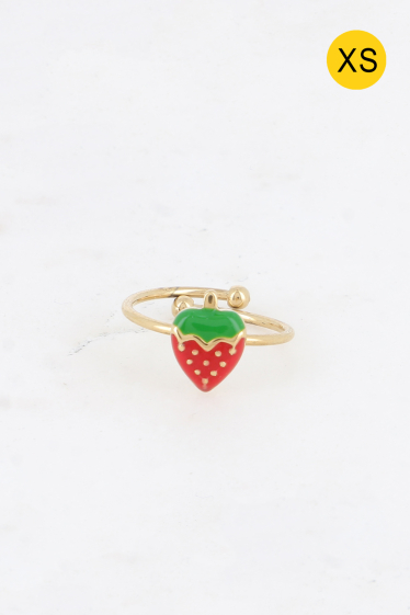 Grossiste Bohm - Bague XS - fraise émaillée