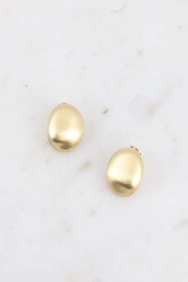 Wholesaler Bohm - Assude stud earrings - large brushed effect oval