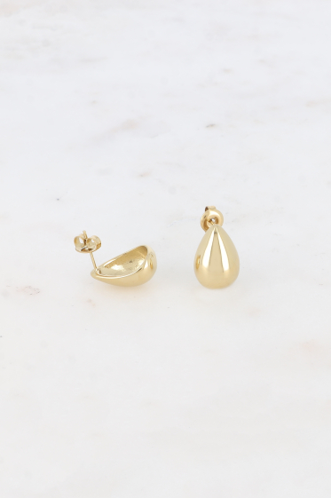 Wholesaler Bohm - Bullet earrings - smooth and rounded small drop pattern