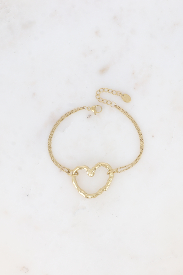 Grossiste Bohm - Bracelet - coeur ajouré et texturé