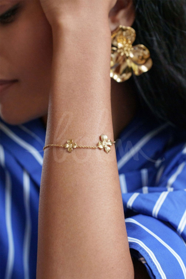 Großhändler Bohm - Adèle-Armband – doppelte strukturierte Blume