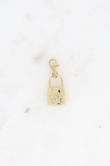 Wholesaler Bohm - Charm - padlock and star with zirconium oxide