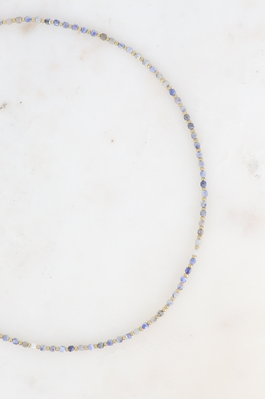 Wholesaler Bohm - Necklace on cable - cubic natural stones