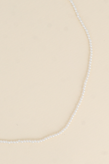 Wholesaler Bohm - Necklace on cord - choker, white resin beads