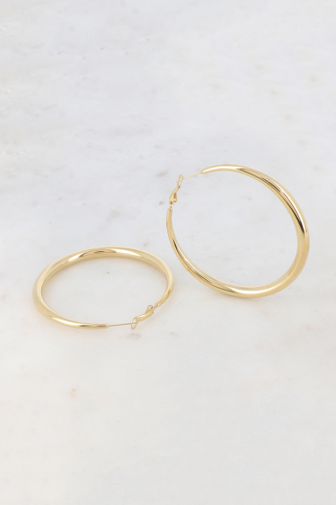 Wholesaler Bohm - Hoop earrings - classic crescent moon ring 6 cm