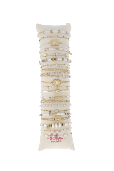 Mayorista Bohm - Kit de 22 pulseras - oro blanco - exhibición gratuita