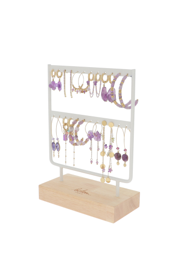 Großhändler Bohm - Set mit 24 Ohrringen – Amethyst-Gold – kostenlose Präsentation