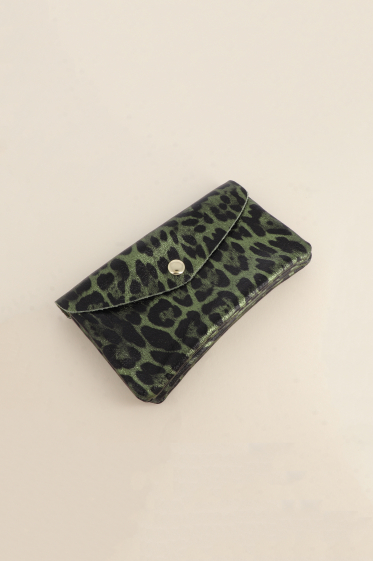 Großhändler Bohm - Barcelona-Clutch – Leopard, echtes Rindsleder, hergestellt in Italien